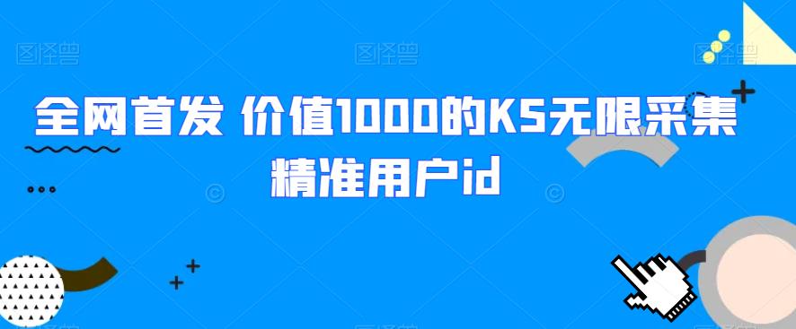 全网首发 价值1000的KS无限采集精准用户id网赚项目-副业赚钱-互联网创业-资源整合网创云库