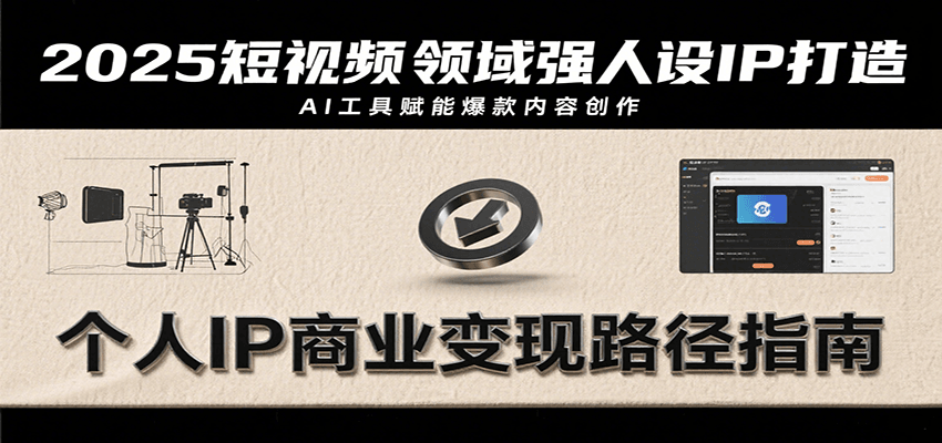 2025短视频领域强人设IP打造，结合爆款案例与AI工具应用，从个人出镜到商业成交转化网赚项目-副业赚钱-互联网创业-资源整合网创云库