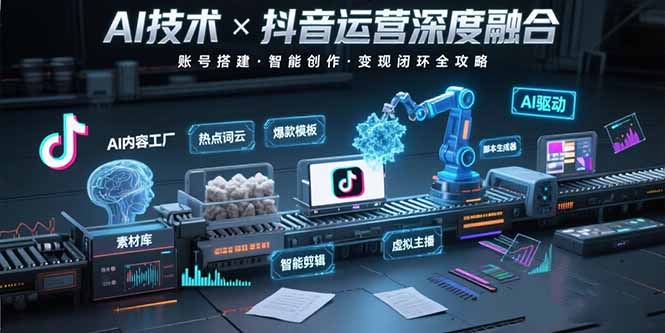 （15630期）AI技术与抖音运营的深度融合应用：涵盖账号搭建、内容创作、收益变现等网赚项目-副业赚钱-互联网创业-资源整合网创云库