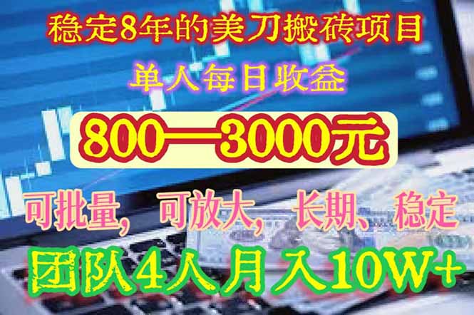 （15632期）稳定8年的美刀搬砖项目，单人每日收益800—3000.团队4人月入10W+.可线下网赚项目-副业赚钱-互联网创业-资源整合网创云库
