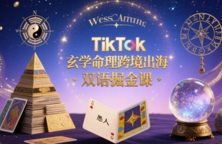 TikTok玄学命理跨境出海双语掘金课，手把手教你用命理知识精准直击海外用户痛点网赚项目-副业赚钱-互联网创业-资源整合网创云库