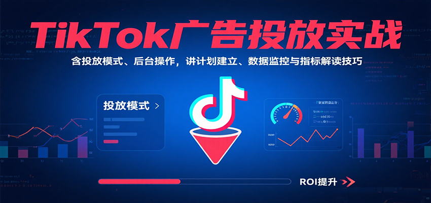 TikTok广告投放实战，含投放模式、后台操作，讲计划建立、数据监控与指标解读技巧网赚项目-副业赚钱-互联网创业-资源整合网创云库
