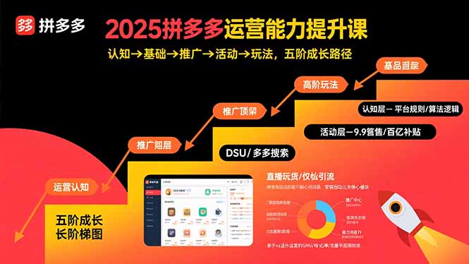 （15826期）2025拼多多运营能力提升课：认知→基础→推广→活动→玩法，五阶成长路径网赚项目-副业赚钱-互联网创业-资源整合网创云库