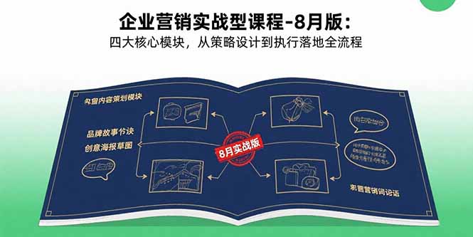 （15823期）企业营销实战型课程-8月版：四大核心模块，从策略设计到执行落地全流程网赚项目-副业赚钱-互联网创业-资源整合网创云库