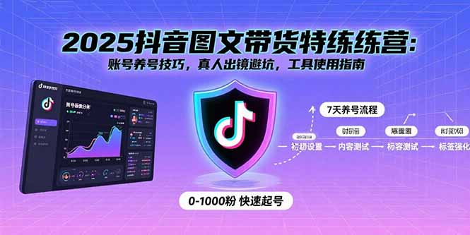 （15861期）2025抖音图文带货特练营：账号养号技巧，真人出镜避坑，工具使用指南网赚项目-副业赚钱-互联网创业-资源整合网创云库