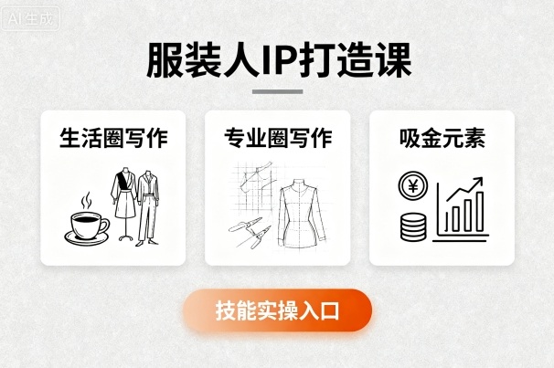 服装人IP打造课，文案创富+生活圈写作+专业圈写作+服装人专属+吸金元素+技能实操网赚项目-副业赚钱-互联网创业-资源整合网创云库