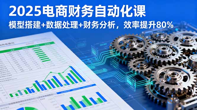 （16021期）2025电商财务自动化课，模型搭建+数据处理+财务分析，效率提升80%网赚项目-副业赚钱-互联网创业-资源整合网创云库