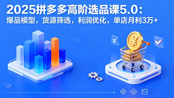 （16019期）2025拼多多高阶选品课5.0：爆品模型，货源筛选，利润优化，单店月利3万+网赚项目-副业赚钱-互联网创业-资源整合网创云库