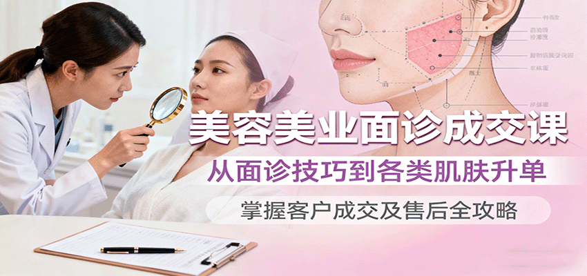 20250928015709-68d895f59f12d.png 美容美业面诊成交课,从面诊技巧到各类肌肤升单,掌握客户成交及售后全攻略