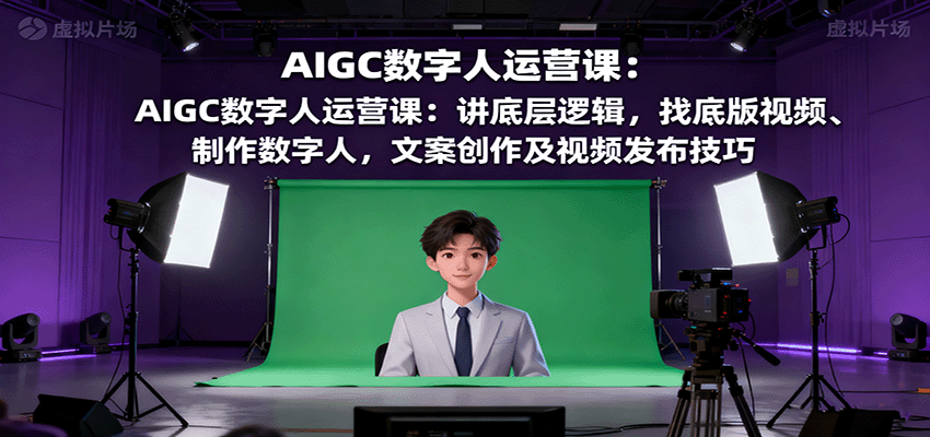 20251005035809-68e1ecd13d44b.png AIGC数字人运营课:讲底层逻辑,找底版视频、制作数字人,文案创作及视频发布技巧