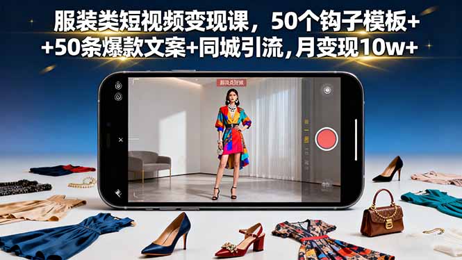 20251007110133-68e4f30d91408.jpg (16189期)服装类短视频变现课,50个钩子模板+50条爆款文案+同城引流,月变现10w+