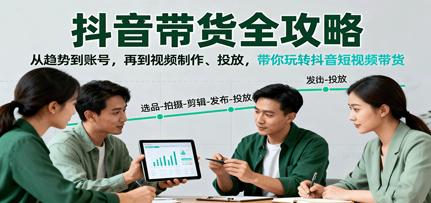 20251013082349-68ecb71545ede.png 抖音带货全攻略:从趋势到账号,再到视频制作、投放,带你玩转抖音短视频带货