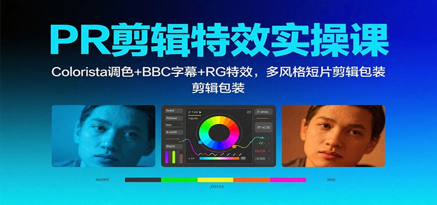 PR剪辑特效实操课：Colorista调色+BBC字幕+RG特效，多风格短片剪辑包装网赚项目-副业赚钱-互联网创业-资源整合网创云库