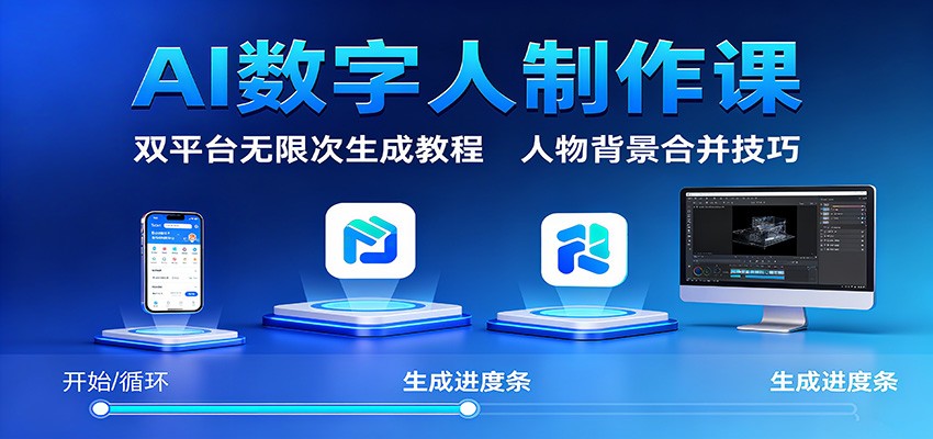 20251028113327-6900aa07a85c4.jpg AI数字人制作课:双平台无限次生成教程,人物背景合并技巧