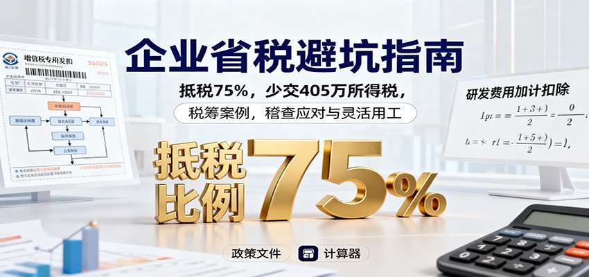 20251031081150-69046f4697c8b.jpg 企业省税避坑指南:抵税75%,少交405万所得税,税筹案例,稽查应对与灵活用工