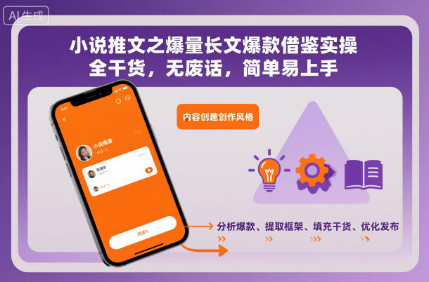 小说推文之爆量长文爆款借鉴实操，全干货，无废话，简单易上手网赚项目-副业赚钱-互联网创业-资源整合网创云库