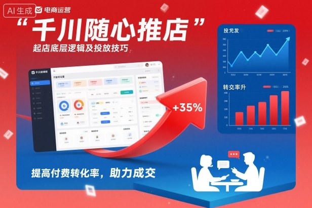 千川随心推起店底层逻辑及投放技巧，提高付费转化率，助力成交网赚项目-副业赚钱-互联网创业-资源整合网创云库