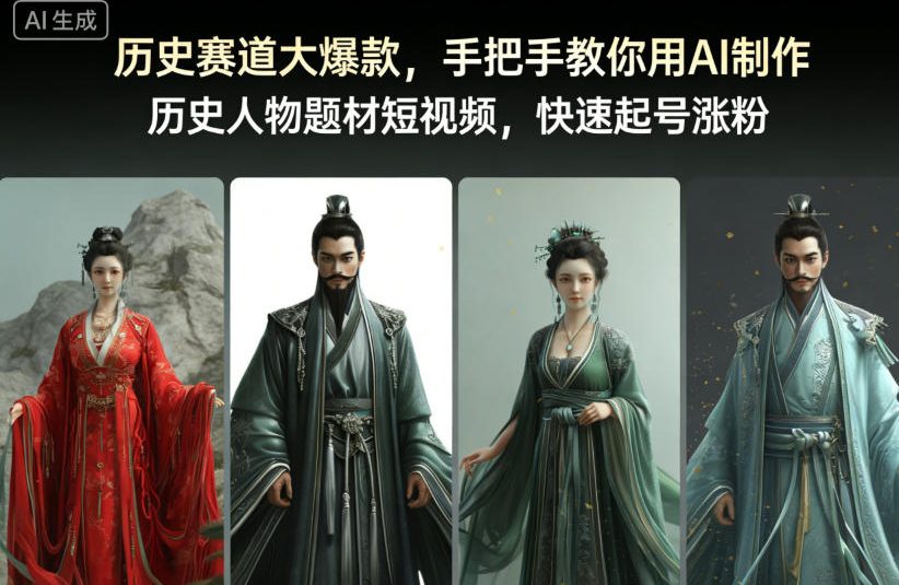 20251204074511-69313c07dff75.jpg 历史赛道大爆款,手把手教你用AI制作历史人物题材短视频,快速起号涨粉