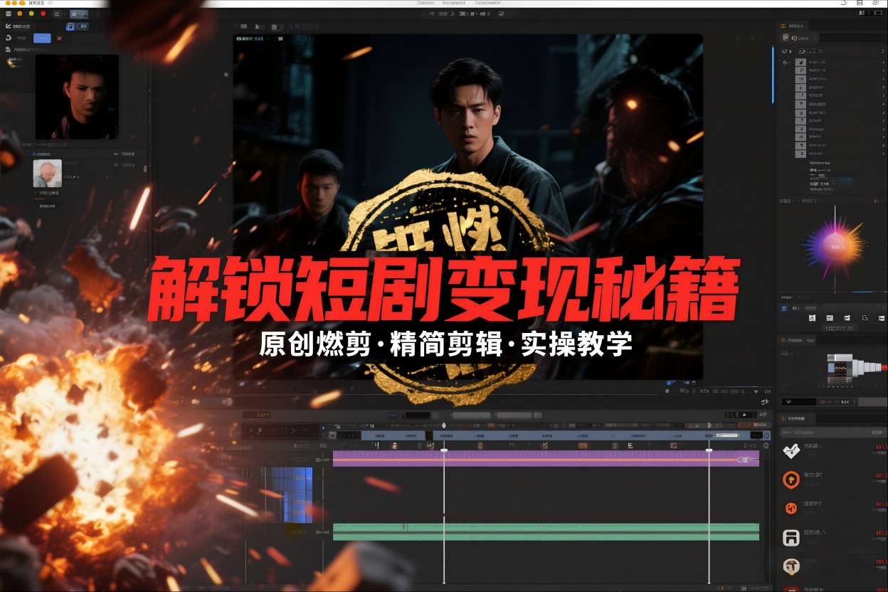 短剧拉新之原创燃剪精简剪辑实操课，解锁短剧变现秘籍网赚项目-副业赚钱-互联网创业-资源整合网创云库