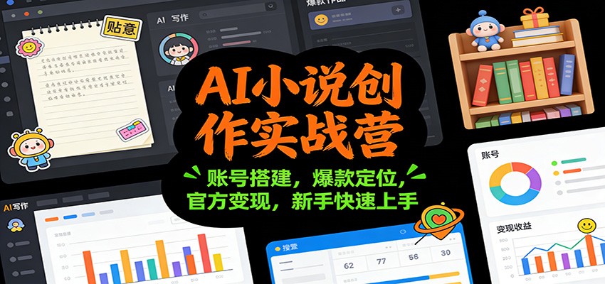 AI小说创作实战营：账号搭建，爆款定位，官方变现，新手快速上手网赚项目-副业赚钱-互联网创业-资源整合网创云库