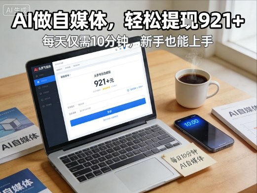 20260107043710-695de2f67b829.jpg 每天花费10分钟,头条号收益921+,用AI做自媒并不难【附视频教程】