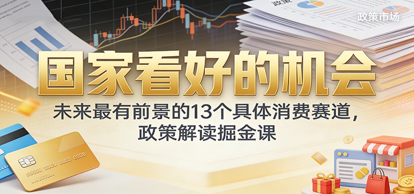公众号付费文章：国家看好的机会，未来最有前景的13个具体消费赛道，政策解读掘金课网赚项目-副业赚钱-互联网创业-资源整合网创云库