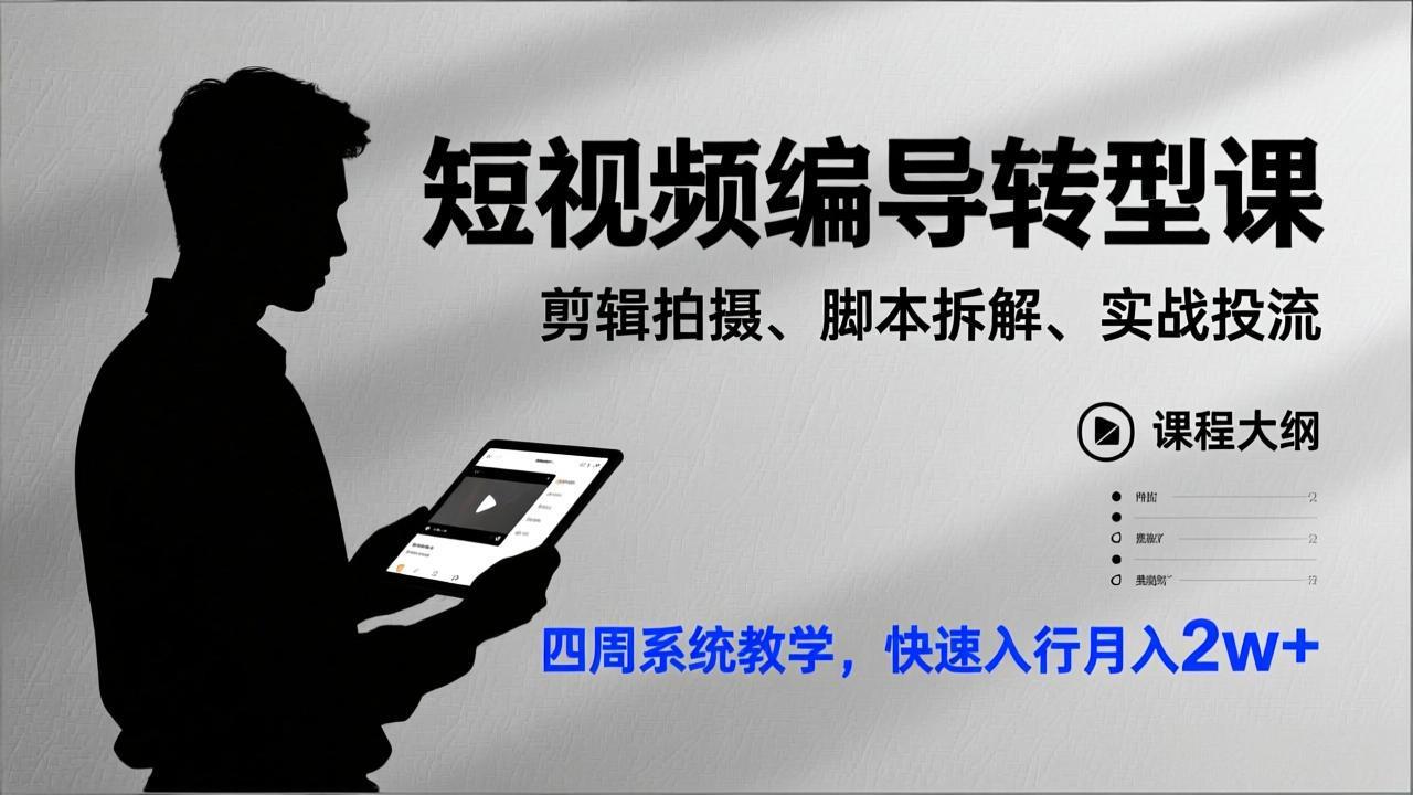 20260111124917-69639c4d489ba.jpg (17062期)短视频编导转型课,剪辑拍摄、脚本拆解、实战投流,四周系统教学,快速入行月入2w+