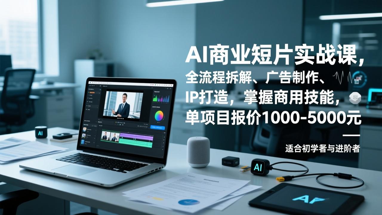 （17051期）AI商业短片实战课，全流程拆解、广告制作、IP打造，掌握商用技能，单项目报价1000-5000元网赚项目-副业赚钱-互联网创业-资源整合网创云库