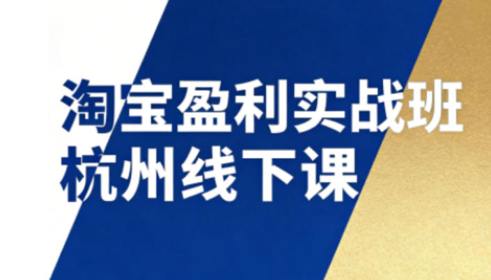 淘宝盈利实战班杭州线下课12月26-28日（音频+字幕），帮你掌握SOP流程+12门核心技术网赚项目-副业赚钱-互联网创业-资源整合网创云库