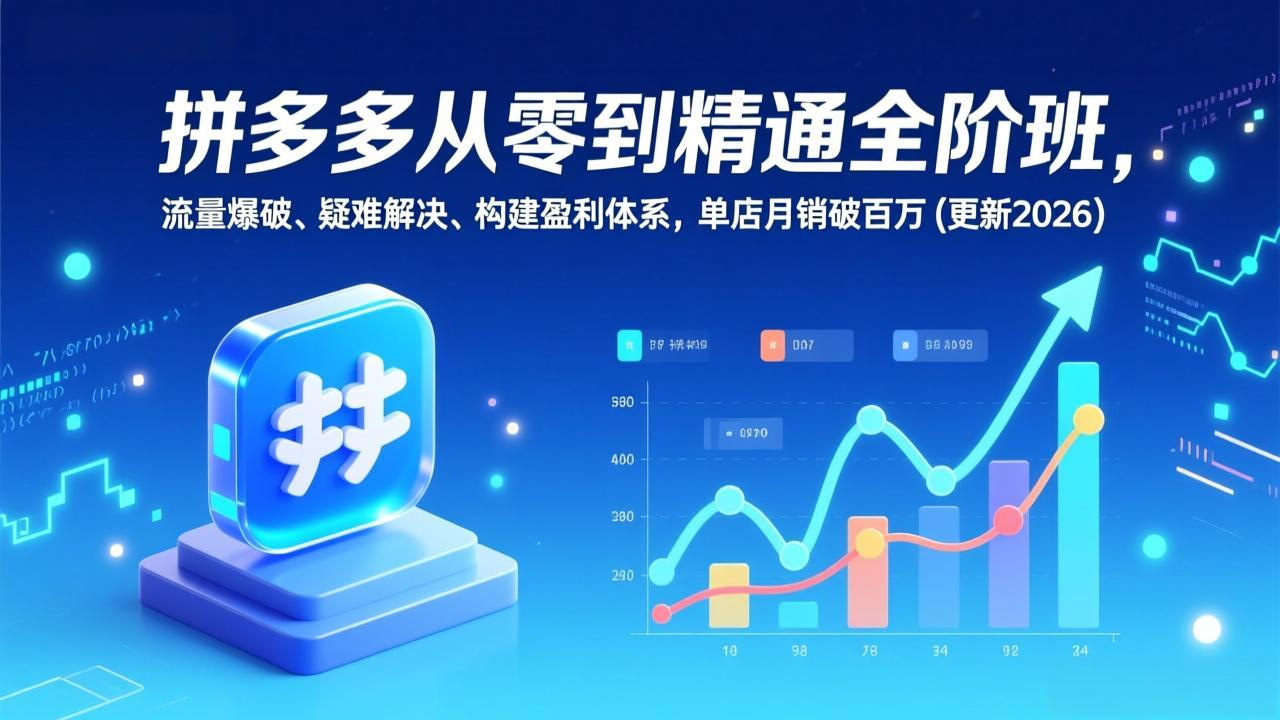 20260119063331-696dd03b6810f.jpeg (17148期)拼多多从零到精通全阶班,流量爆破、疑难解决,构建盈利体系,单店月销破百万(更新2026)