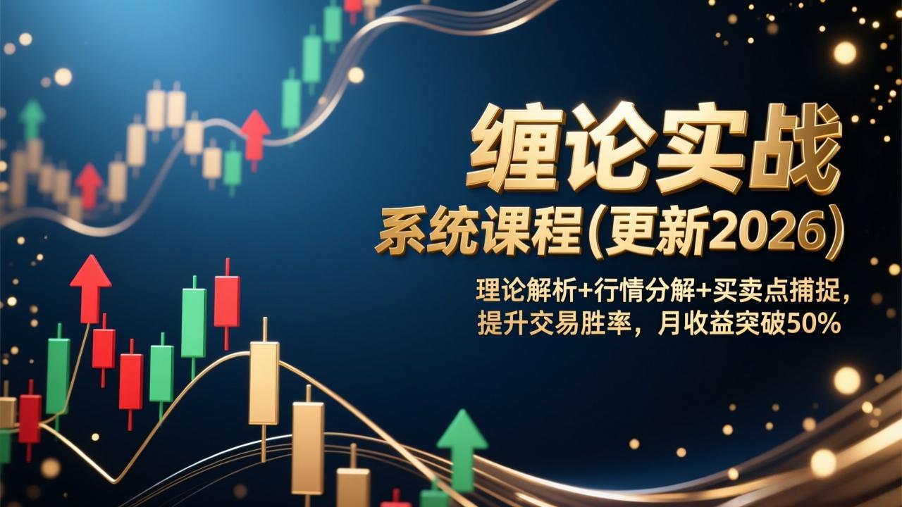 （17136期）缠论实战系统课程(更新2026)，理论解析+行情分解+买卖点捕捉，提升交易胜率，月收益突破50%网赚项目-副业赚钱-互联网创业-资源整合网创云库