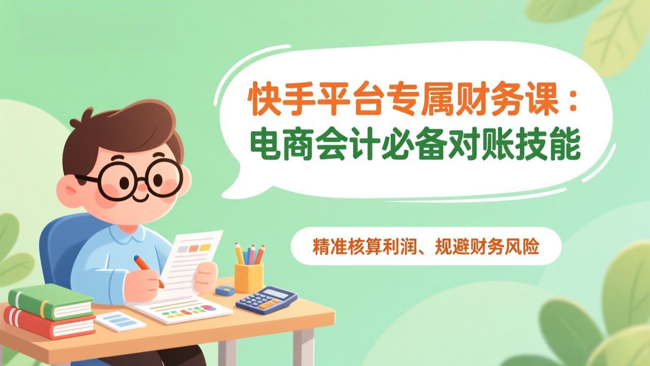 （17167期）快手平台专属财务课：电商会计必备对账技能，精准核算利润、规避财务风险网赚项目-副业赚钱-互联网创业-资源整合网创云库