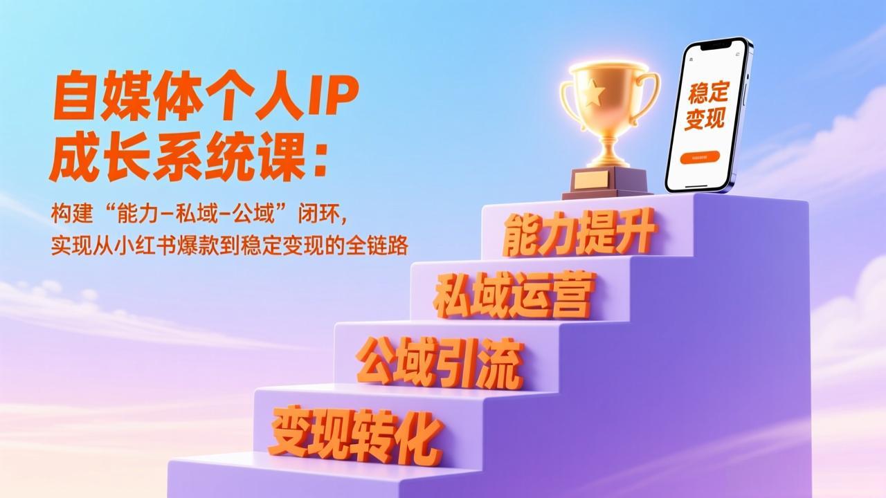 （17192期）自媒体个人IP成长系统课：构建“能力-私域-公域”闭环，实现从小红书爆款到稳定变现的全链路网赚项目-副业赚钱-互联网创业-资源整合网创云库