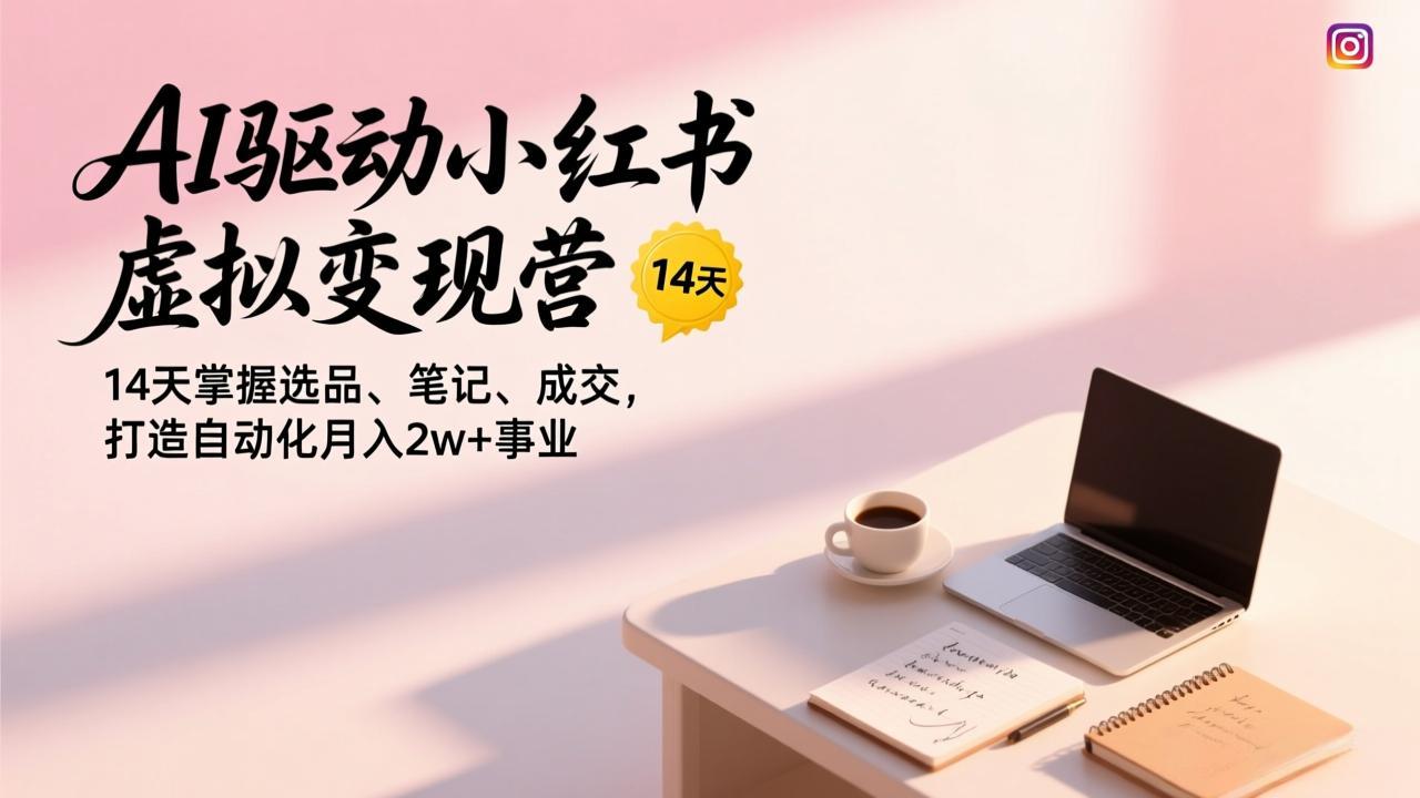 20260124042021-6974488571fa4.jpeg (17204期)AI驱动小红书虚拟变现营,14天掌握选品、笔记、成交,打造自动化月入2w+事业