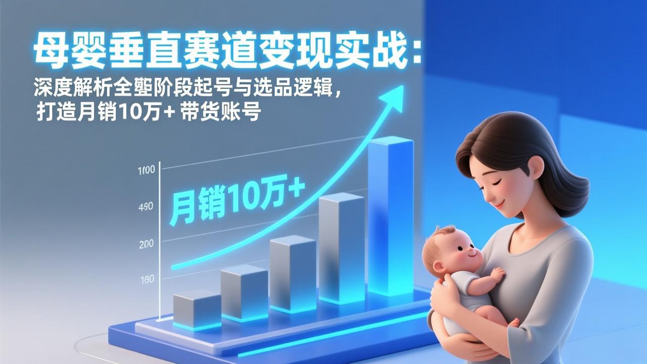 （17233期）母婴垂直赛道变现实战：深度解析三大阶段起号与选品逻辑，打造月销10万+带货账号网赚项目-副业赚钱-互联网创业-资源整合网创云库