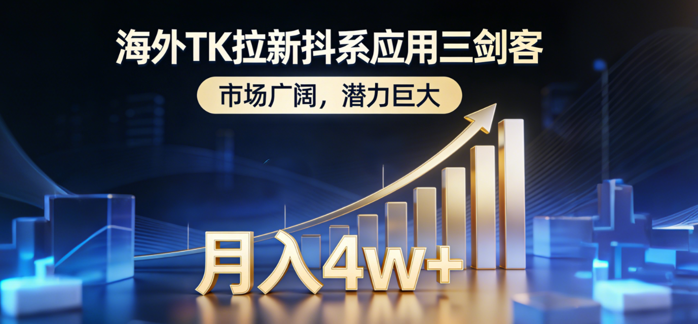（17242期）海外TK拉新抖系应用三剑客，市场广阔，潜力巨大，月入1w+网赚项目-副业赚钱-互联网创业-资源整合网创云库