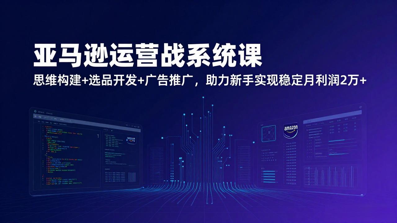 （17311期）亚马逊运营实战系统课，思维构建+选品开发+广告推广，助力新手实现稳定月利润2万+（更新）网赚项目-副业赚钱-互联网创业-资源整合网创云库