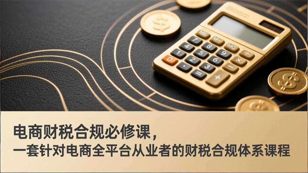 （17359期）电商财税合规必修课，是一套针对电商全平台从业者的财税合规体系课程网赚项目-副业赚钱-互联网创业-资源整合网创云库