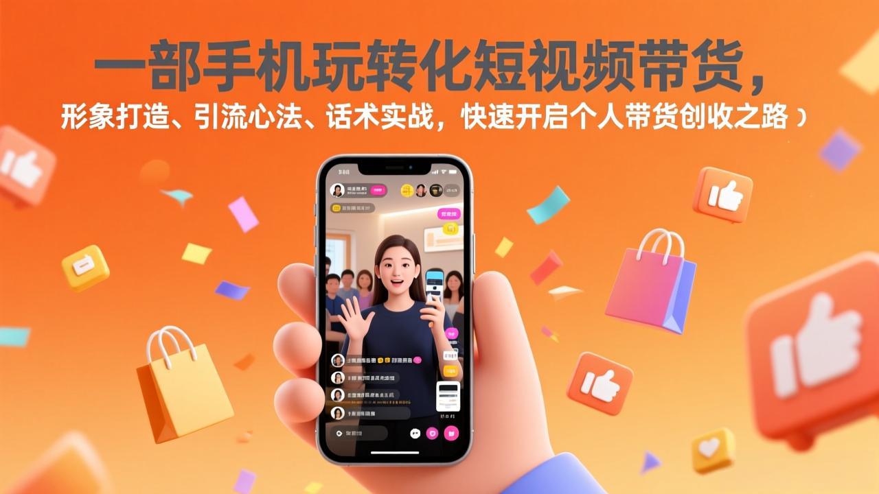 （17356期）一部手机玩转化短视频带货，形象打造、引流心法、话术实战，快速开启个人带货创收之路网赚项目-副业赚钱-互联网创业-资源整合网创云库