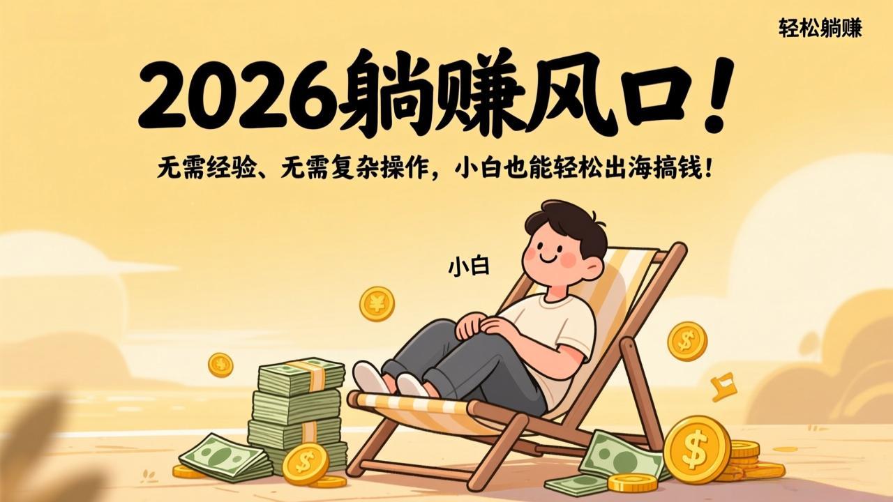 （17436期）2026躺赚风口！无需经验、无需复杂操作，小白也能轻松出海搞钱！网赚项目-副业赚钱-互联网创业-资源整合网创云库