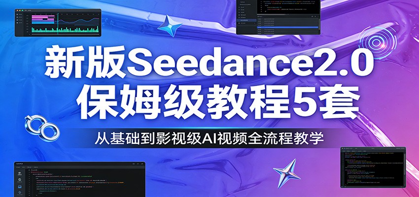 新版Seedance2.0保姆级教程5套：从基础到影视级AI视频全流程教学网赚项目-副业赚钱-互联网创业-资源整合网创云库