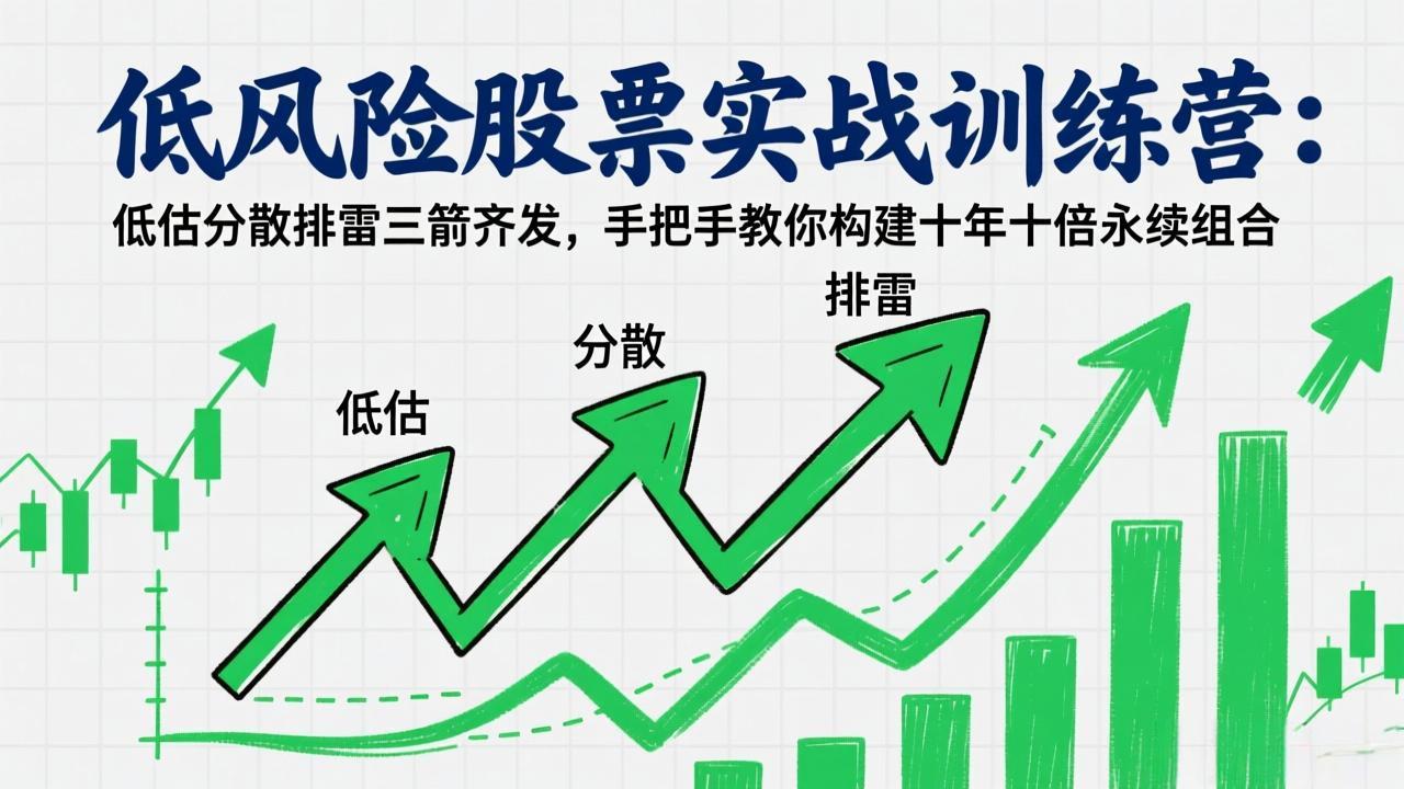 （17487期）低风险股票实战训练营：低估分散排雷三箭齐发，手把手教你构建十年十倍永续组合网赚项目-副业赚钱-互联网创业-资源整合网创云库