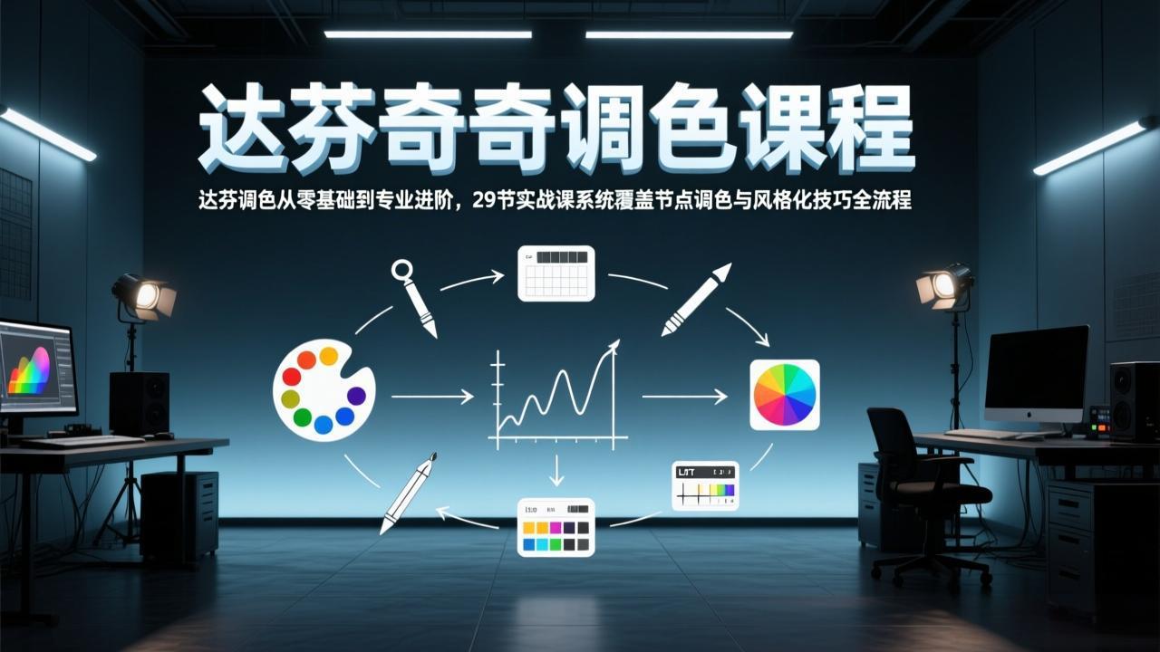 （17484期）达芬奇调色从零基础到专业进阶，29节实战课系统覆盖节点调色与风格化技巧全流程网赚项目-副业赚钱-互联网创业-资源整合网创云库