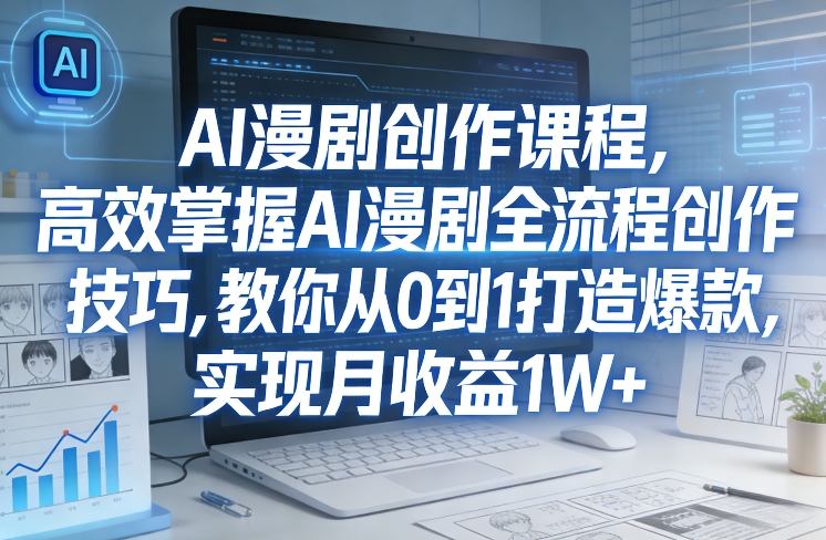 某社群AI漫剧创作课程，高效掌握AI漫剧全流程创作技巧，教你从0到1打造爆款，实现月收益1W+网赚项目-副业赚钱-互联网创业-资源整合网创云库