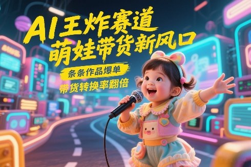 AI王炸赛道，萌娃带货新风口，条条作品爆单，带货转换率翻倍，核心逻辑拆解网赚项目-副业赚钱-互联网创业-资源整合网创云库