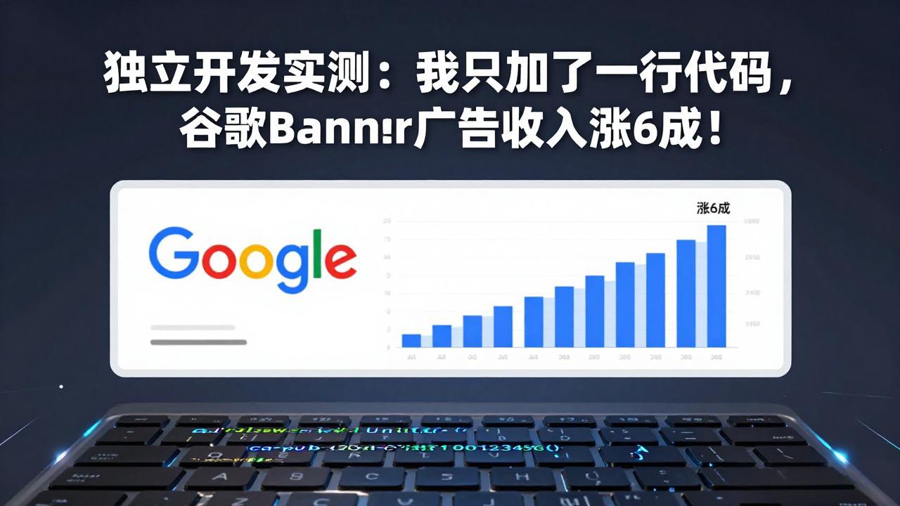 （17574期）付费文章：独立开发实测：我只加了一行代码，谷歌Banner广告收入涨6成！网赚项目-副业赚钱-互联网创业-资源整合网创云库