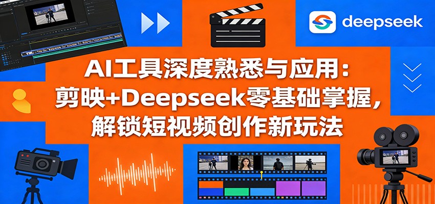 AI工具深度熟悉与应用：剪映+Deepseek零基础掌握，解锁短视频创作新玩法网赚项目-副业赚钱-互联网创业-资源整合网创云库
