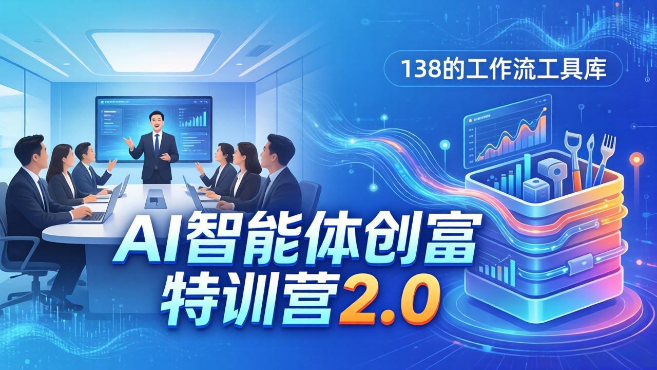 （17833期）AI智能体创富训练营2.0：3天闭门直播+视频课+工具库，从0到1搭建智能体附138个工作流网赚项目-副业赚钱-互联网创业-资源整合网创云库