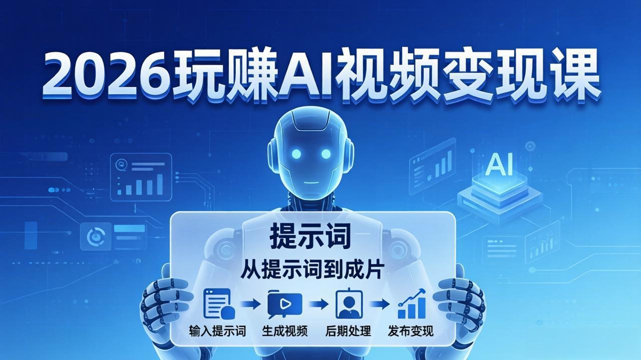 （17827期）2026玩赚AI视频变现课：掌握 AI 视频全流程技能，从提示词到成片高效产出网赚项目-副业赚钱-互联网创业-资源整合网创云库