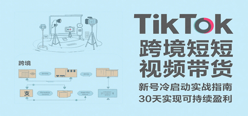 TikTok跨境短视频带货，30天攻克新号冷启动、0-1实现跨境可持续盈利网赚项目-副业赚钱-互联网创业-资源整合网创云库